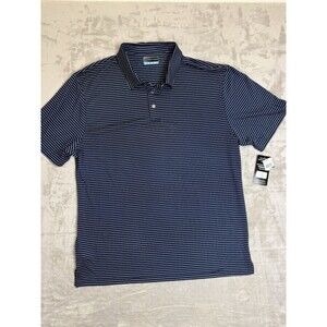 PGA TOUR Men’s Polo Shirt XL Blue White Striped Golf Performance ShortSleeve NWT